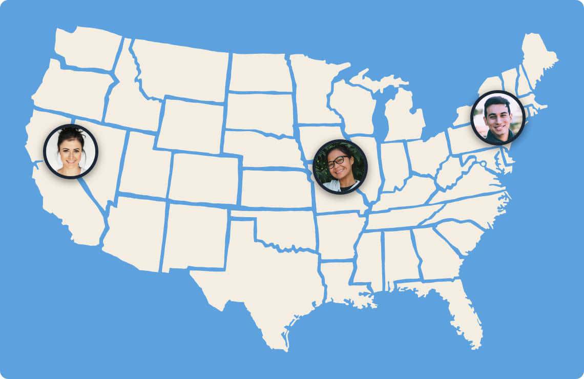 Map of US based virtual assistants